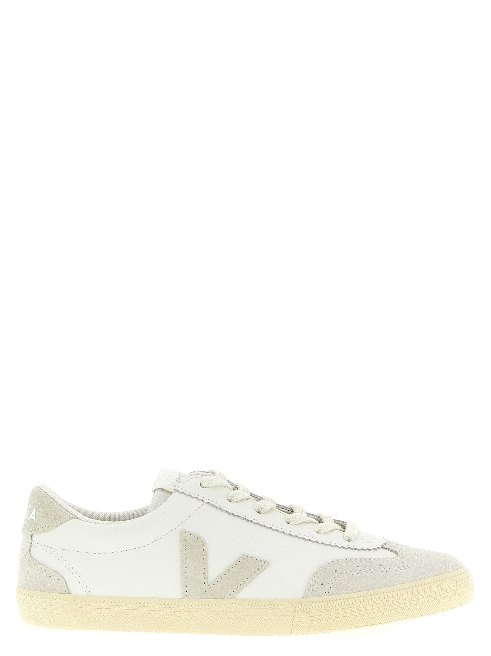 Veja Beige Leren Lage Sneakers