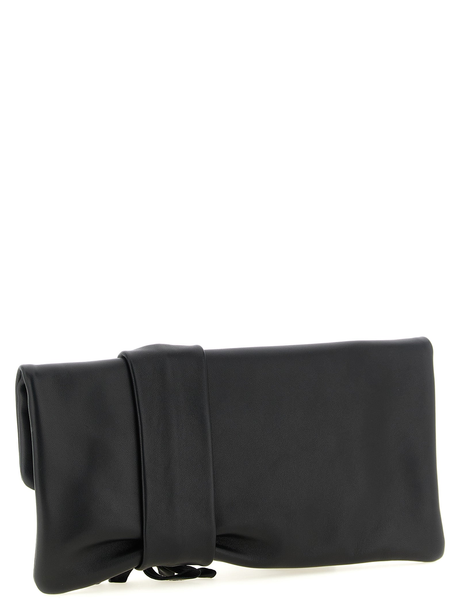 Jimmy Choo Black Lambskin Leather Clutch Bag