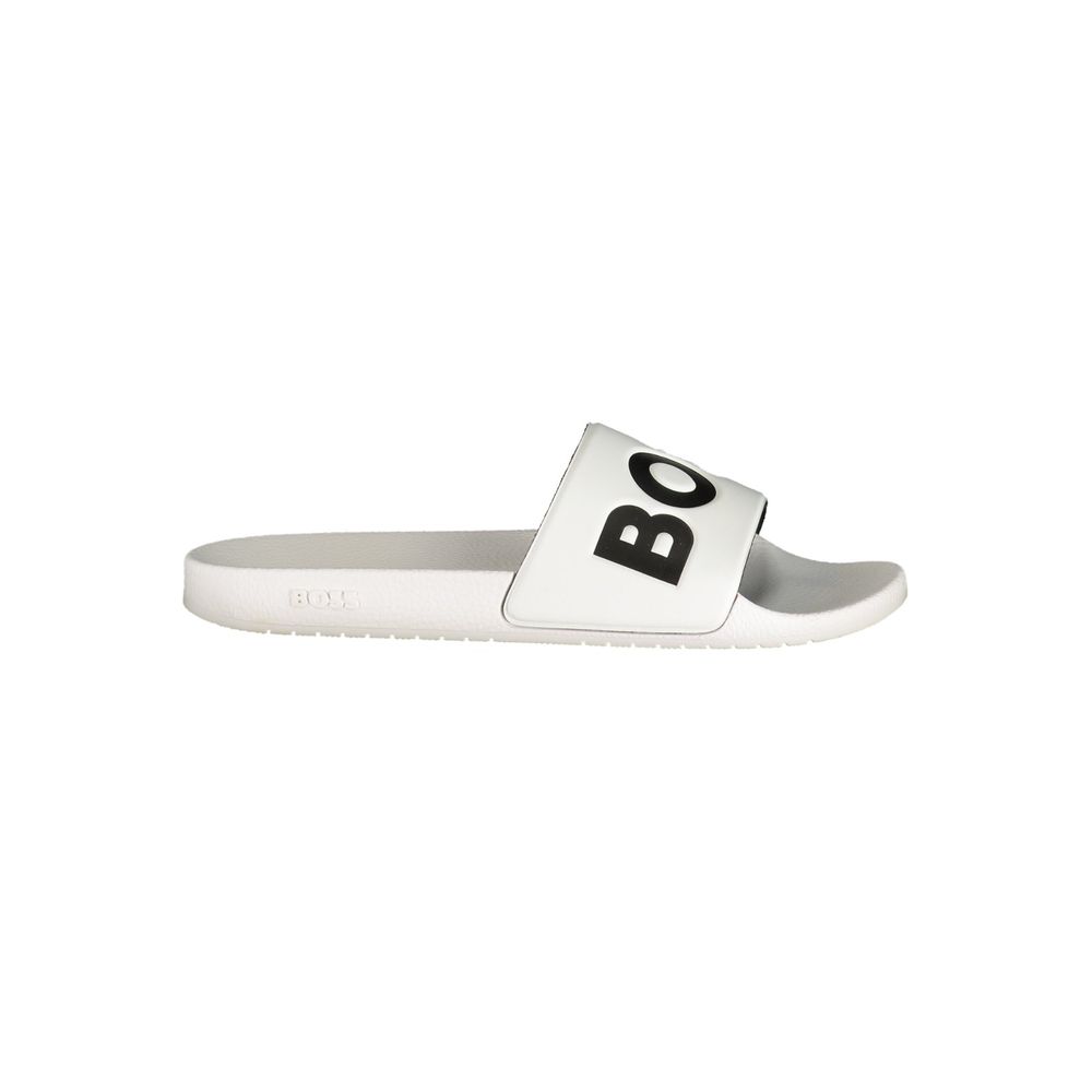 Hugo Boss witte polyurethaan herenslipper
