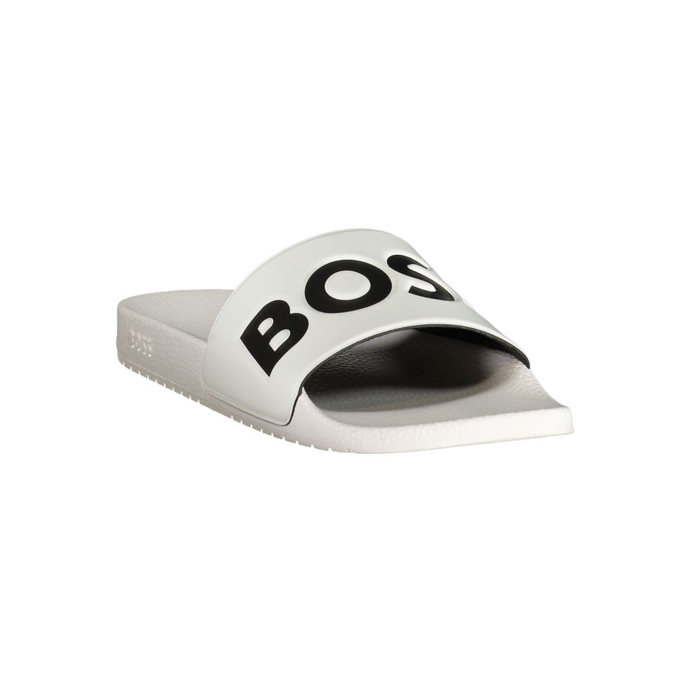 Hugo Boss witte polyurethaan herenslipper