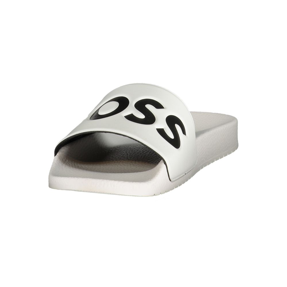 Hugo Boss witte polyurethaan herenslipper