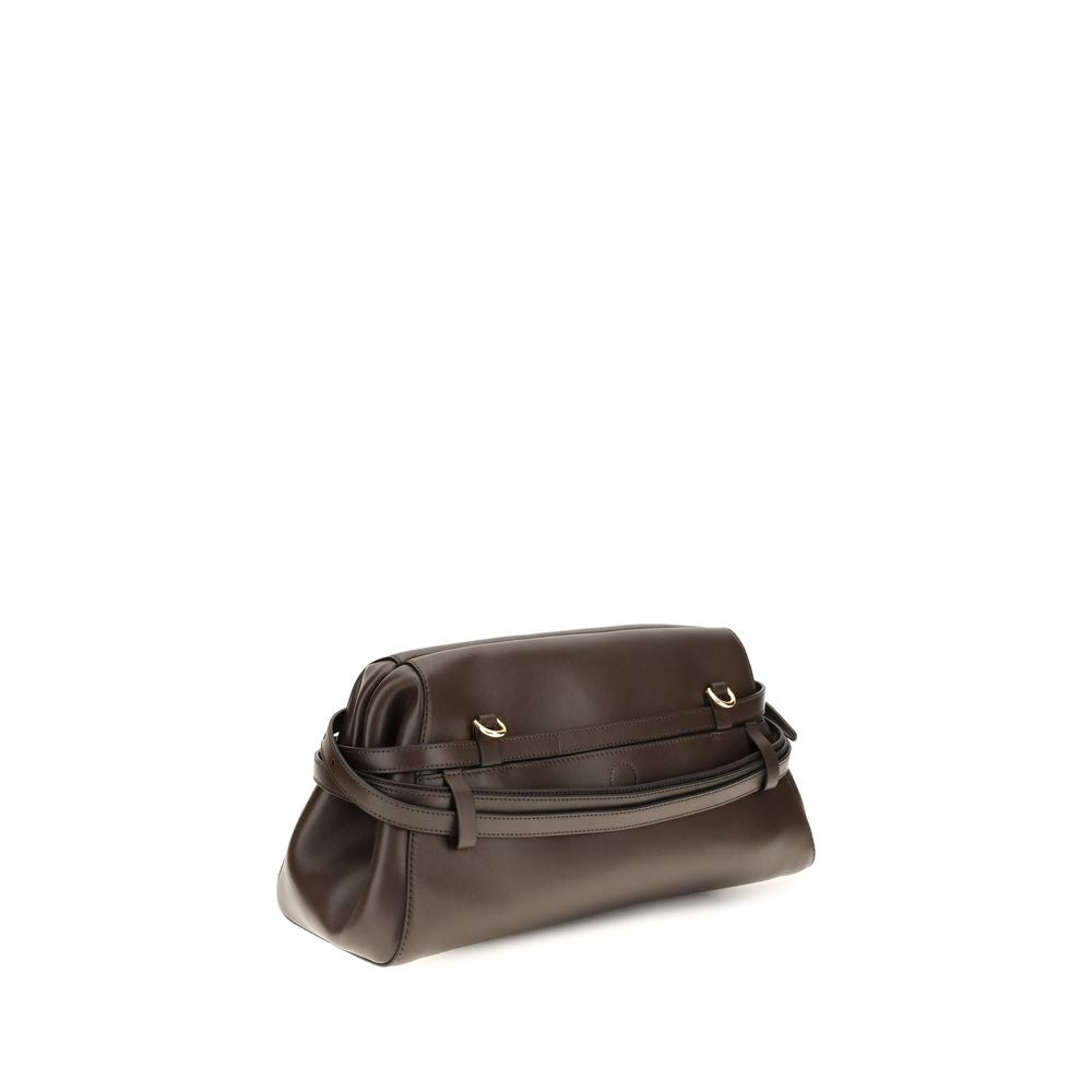 Moschino bruine clutch van geitenleer