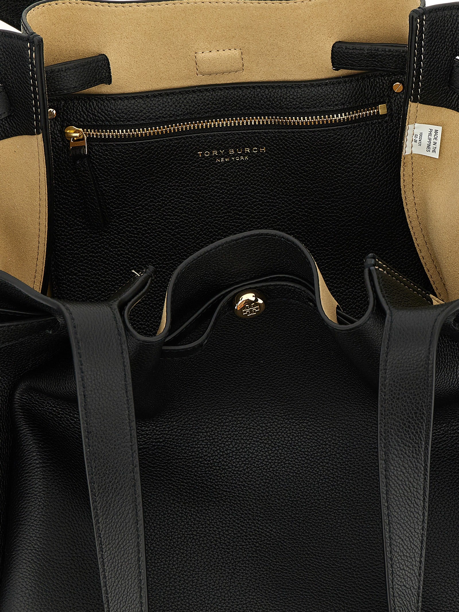 Tory Burch Zwarte handtas in rundleer