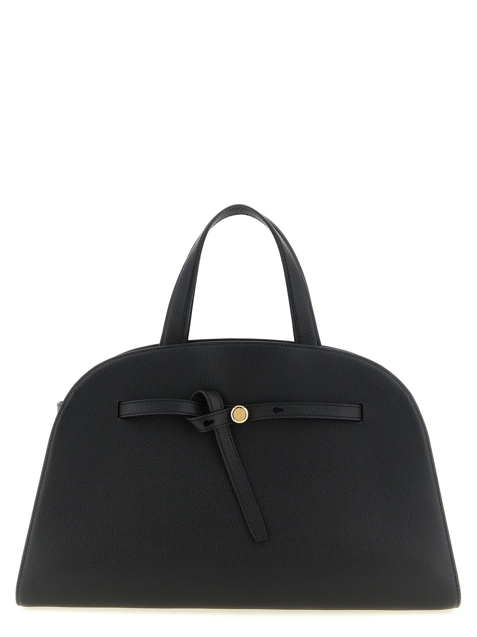 Tory Burch Zwart Rundleer Crossbody Tas