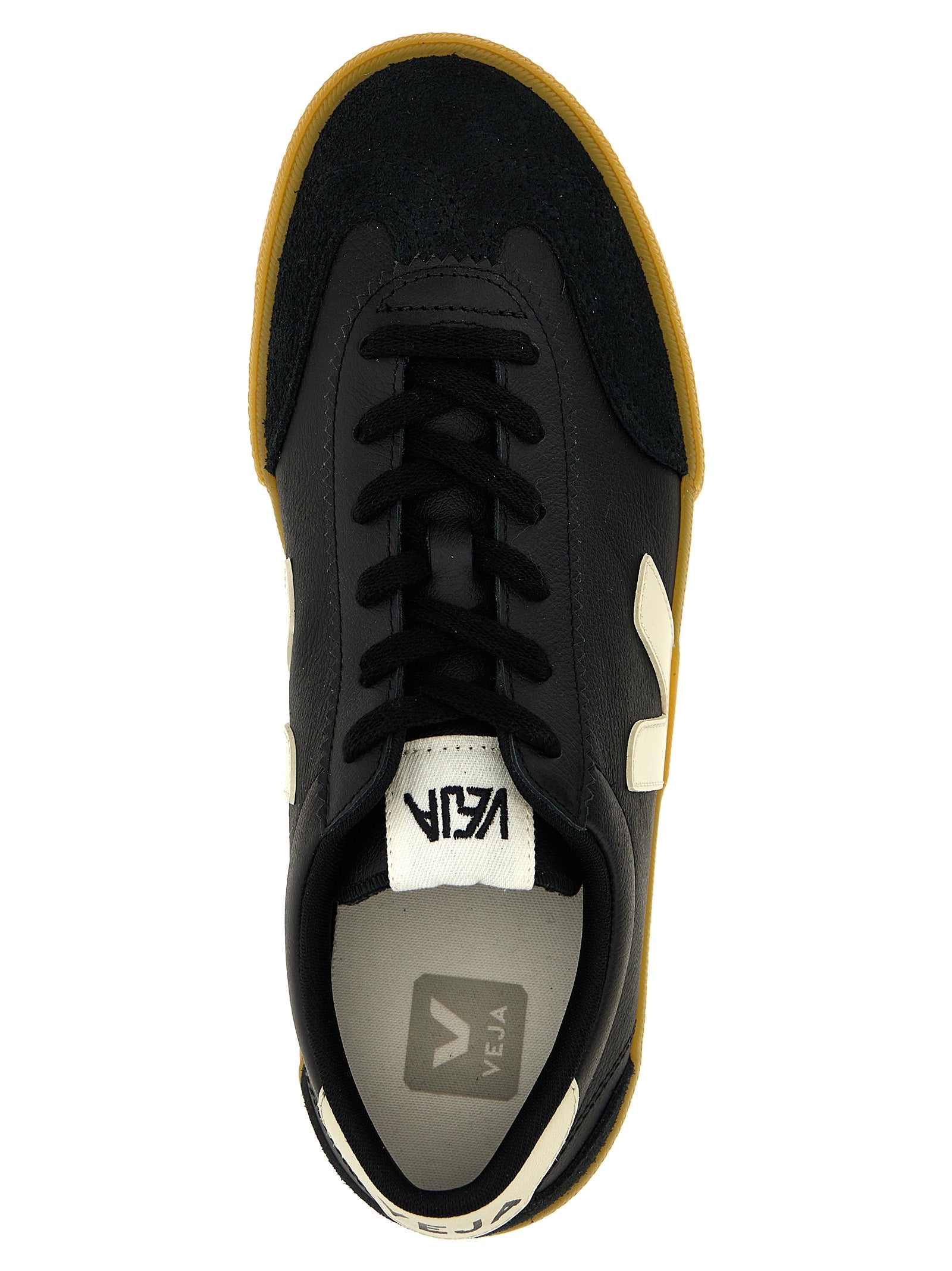Veja Zwarte Leren Lage Sneakers