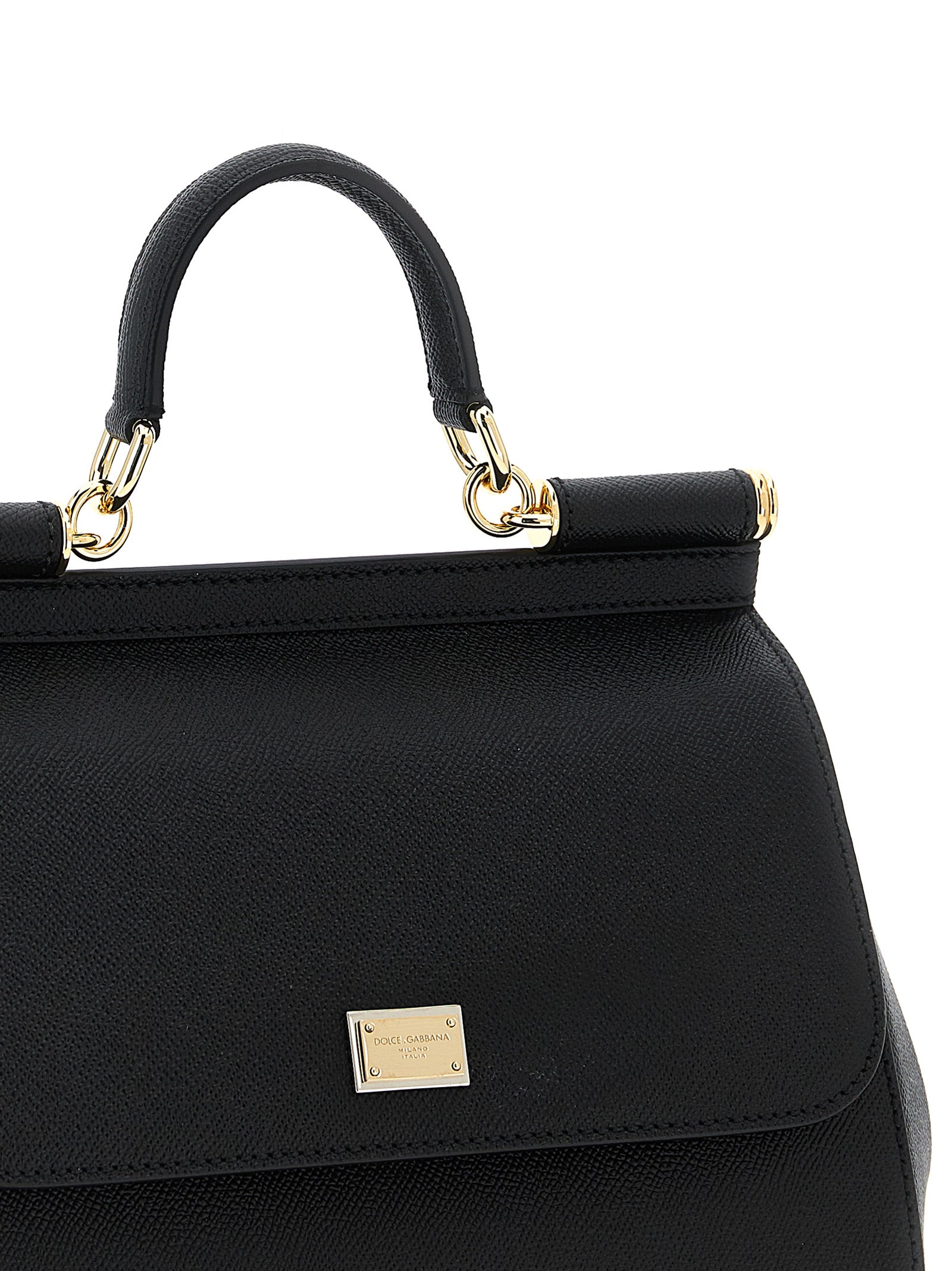 Dolce & Gabbana Handtas van zwart kalfsleer