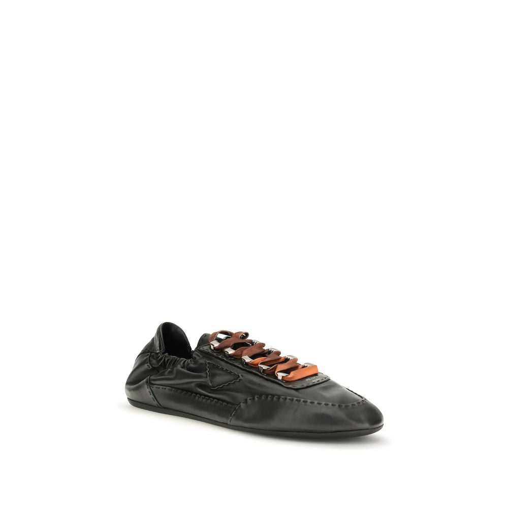 Prada Zwarte Lamsleren Ovis Aries Aries Sportschoenen
