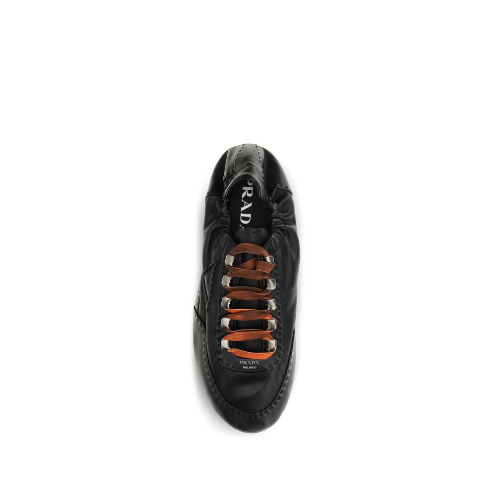 Prada Zwarte Lamsleren Ovis Aries Aries Sportschoenen