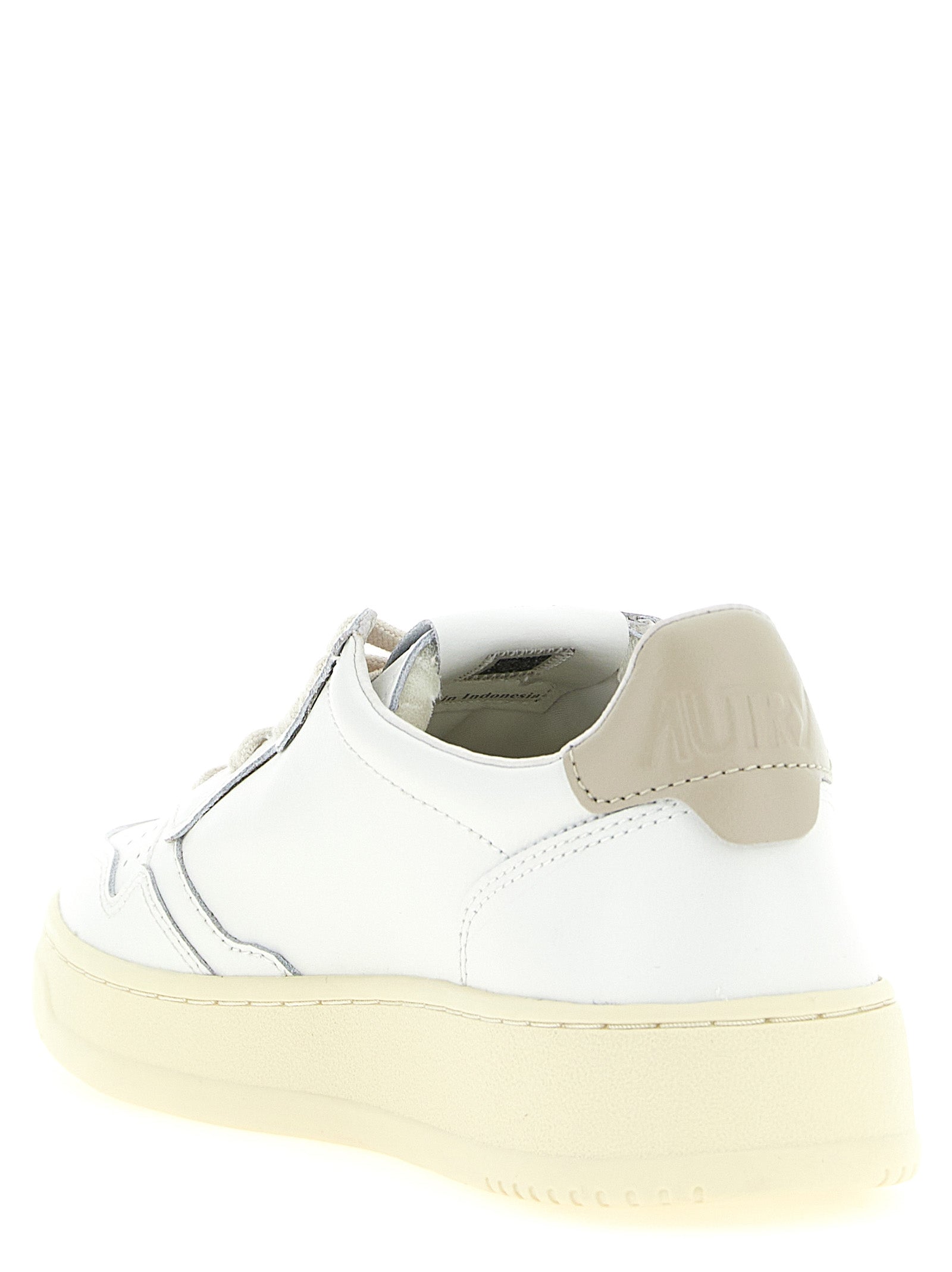 Autry Beige Lage Sneakers van Koeienleer