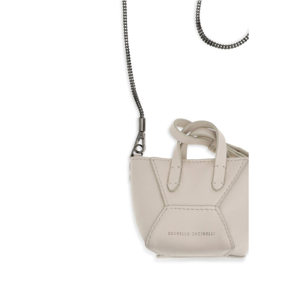Brunello Cucinelli Beige Kalfsleer Bos Taurus Schoudertas