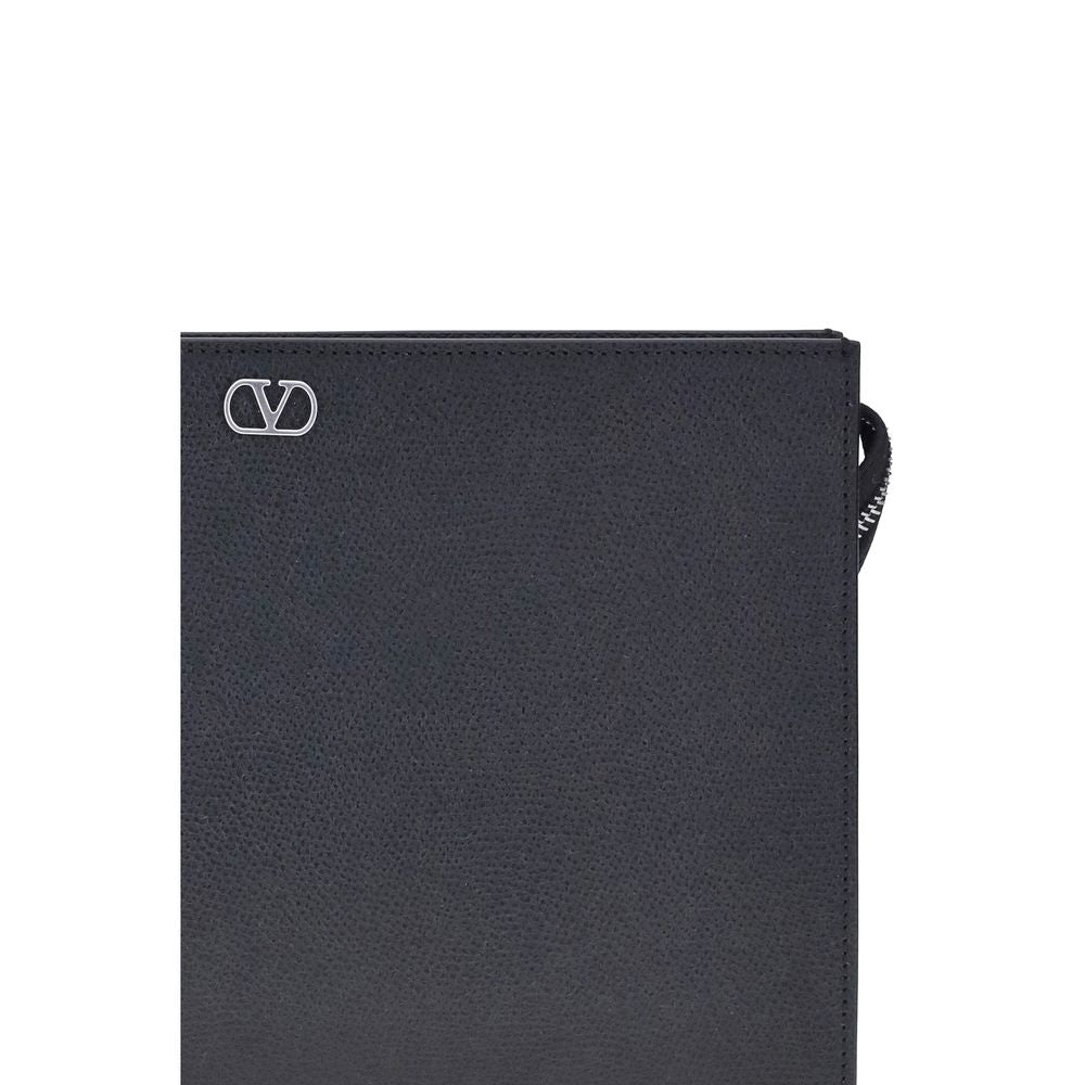 Valentino Garavani Black Calf Leather Bos Taurus Wallet