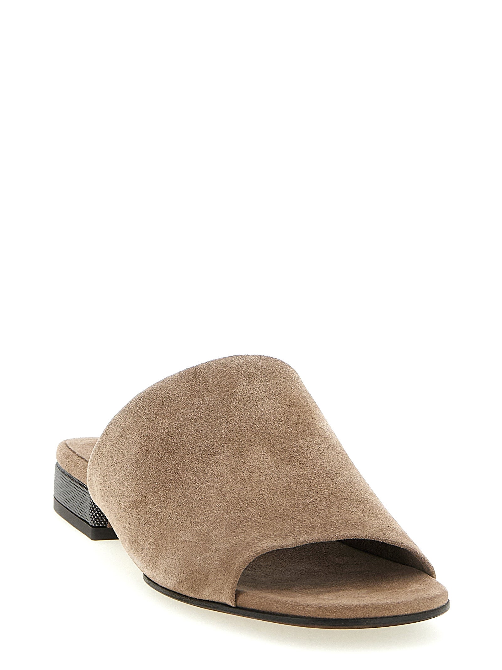 Brunello Cucinelli Brown Calfskin Slides