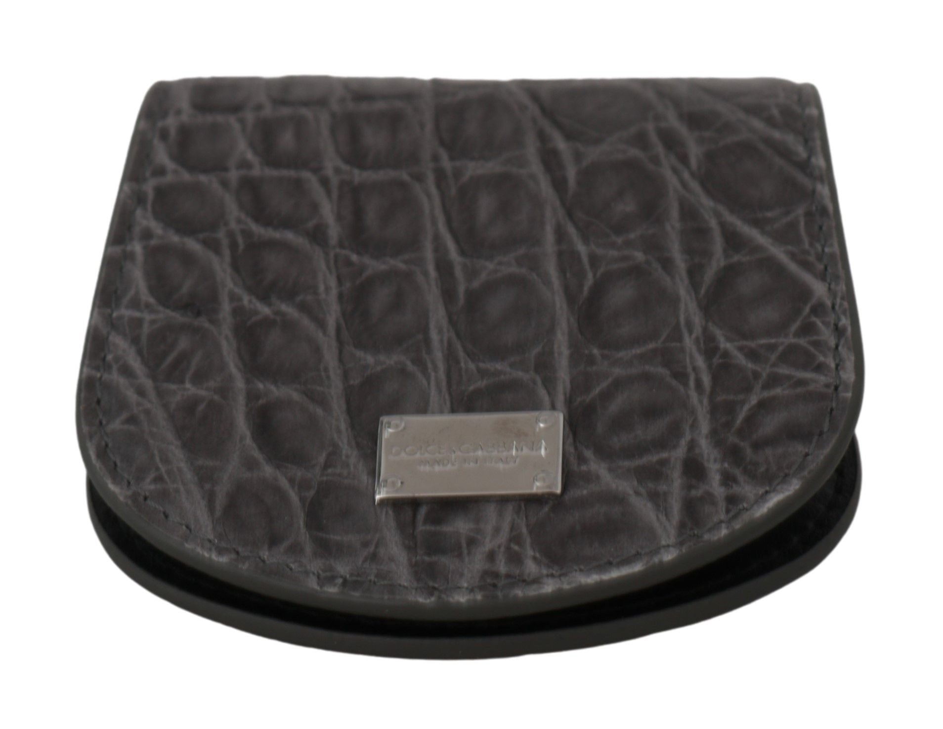Dolce & Gabbana Grijs Exotisch Huiden Condoom Etui Houder Zakportefeuille