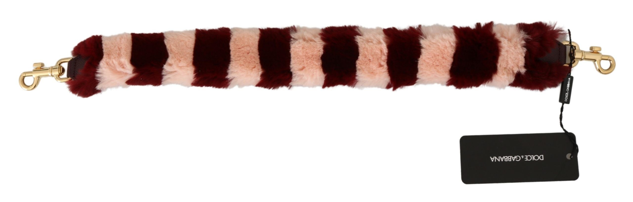 Dolce & Gabbana Pink Red Rabbit Fur Accessory Shoulder Strap