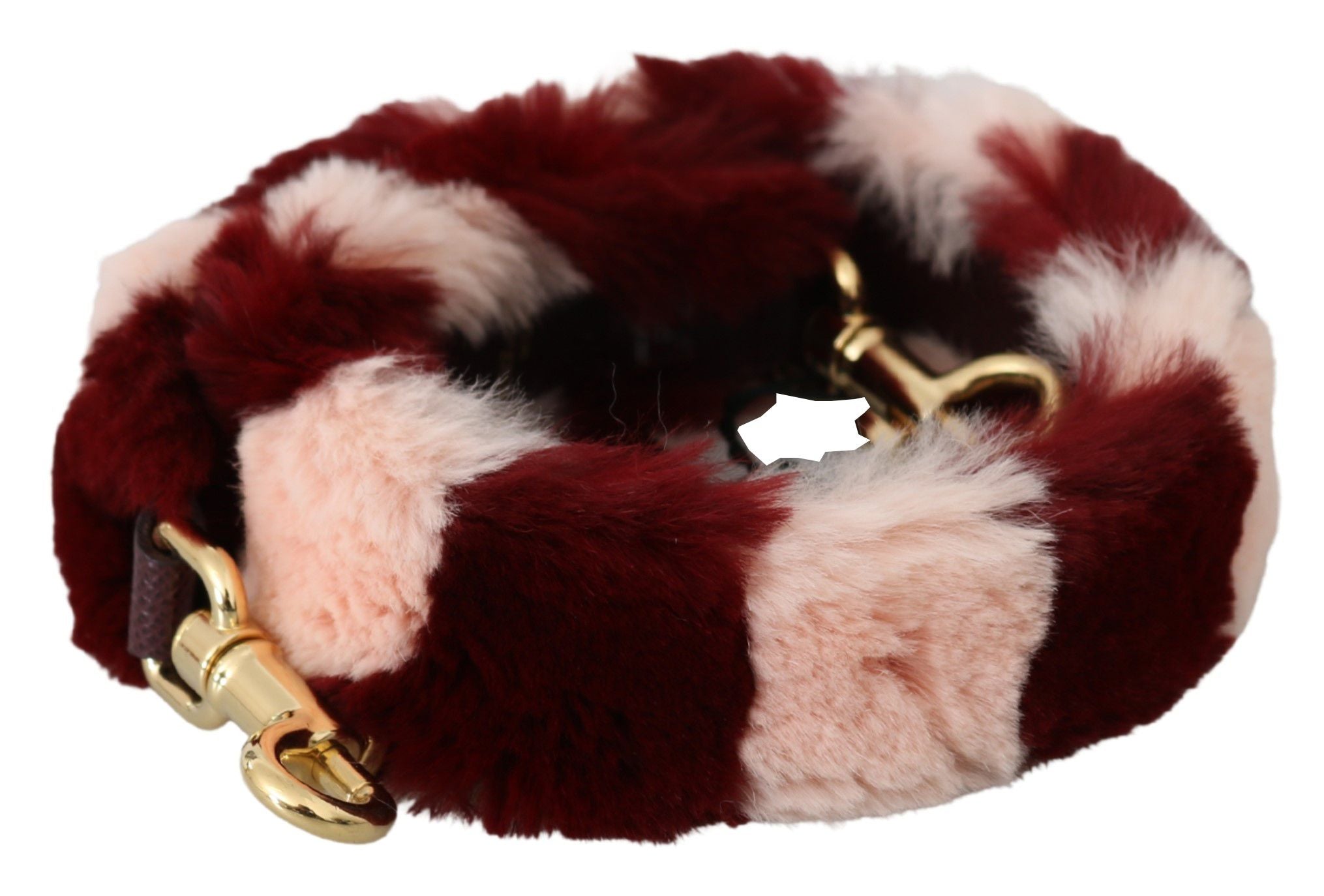 Dolce & Gabbana Pink Red Rabbit Fur Accessory Shoulder Strap