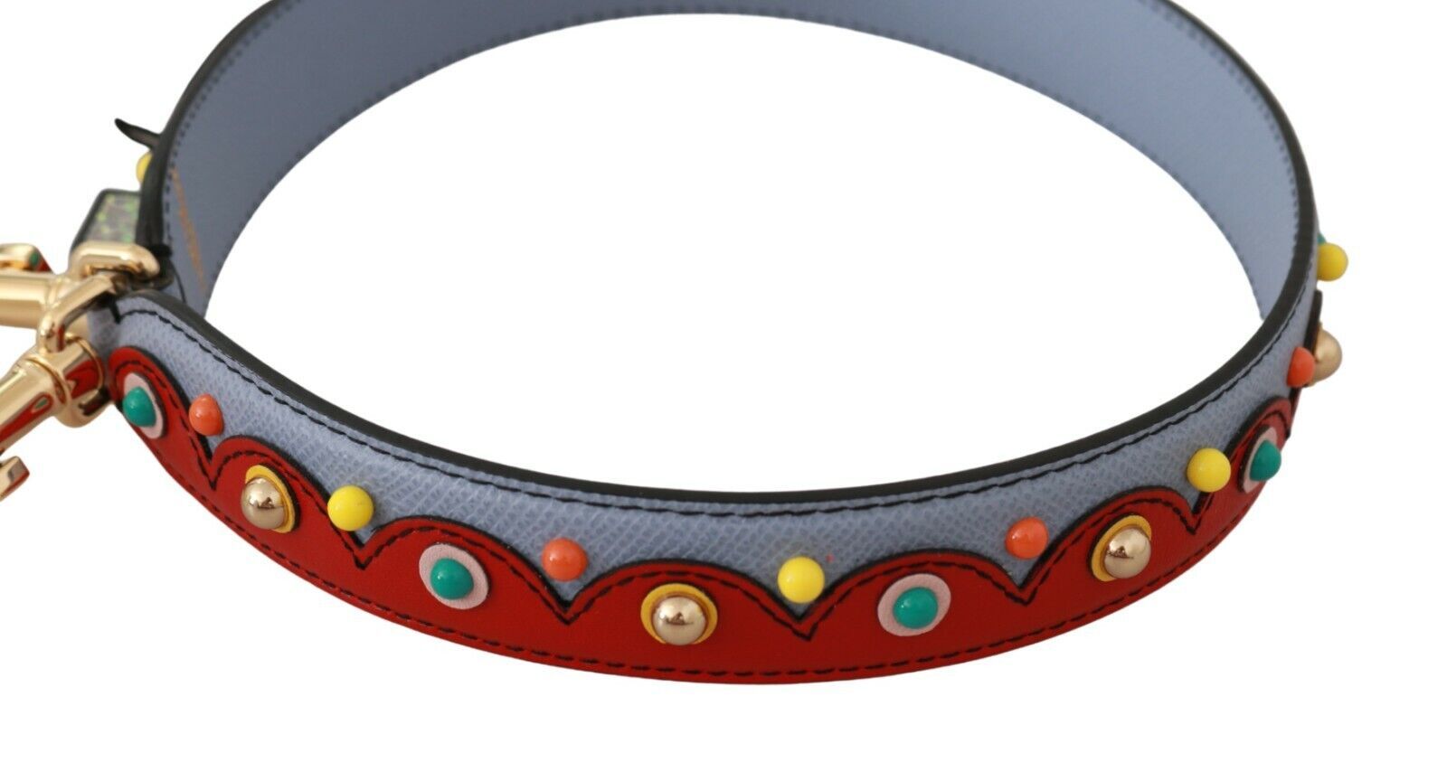 Dolce & Gabbana Blue and Red Shoulder Strap Leather Blue Handbag Accessory