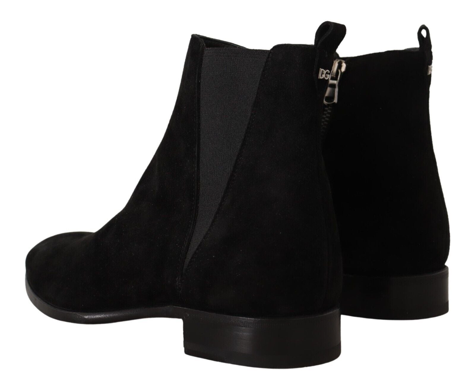 Dolce & Gabbana Black Suede Leather Chelsea Men's Boots Shoes