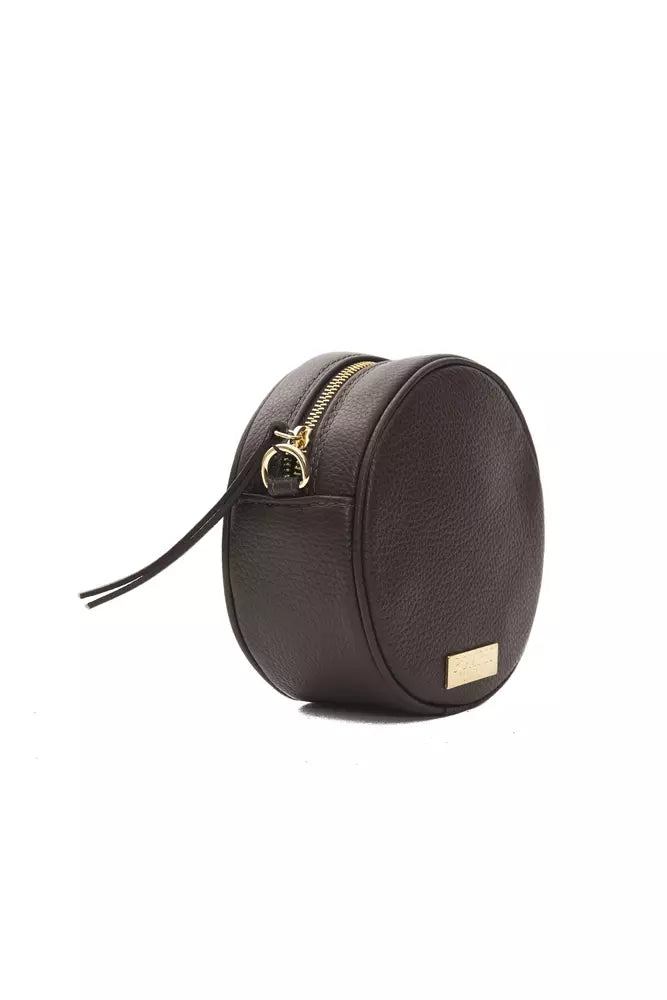 Pompei Donatella Bruine Leren Crossbodytas Voor Dames