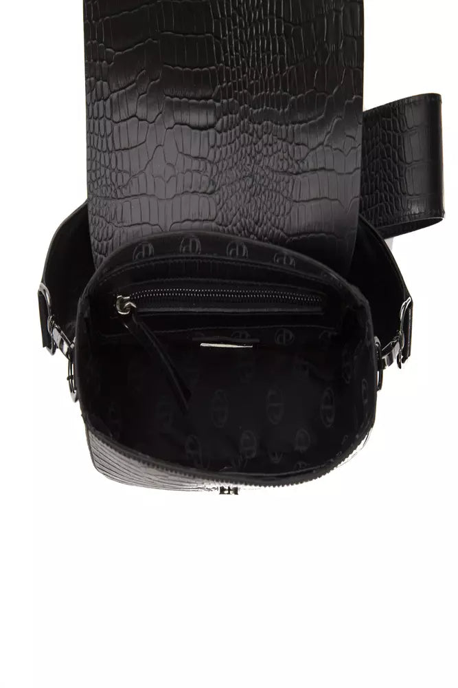 Pompei Donatella Black Leather Women's Crossbody