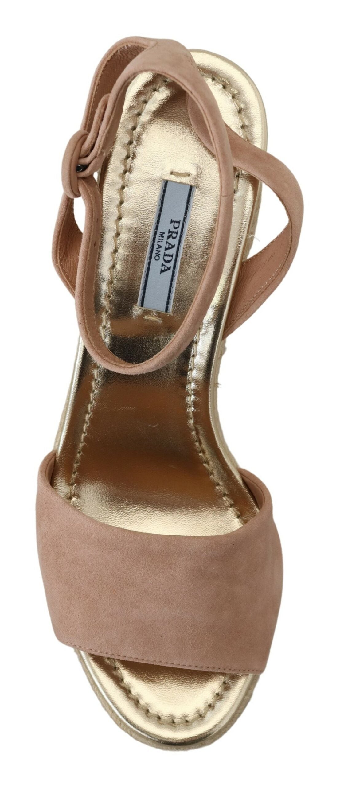 Prada Roze Suède Leren Enkelbandsandalen