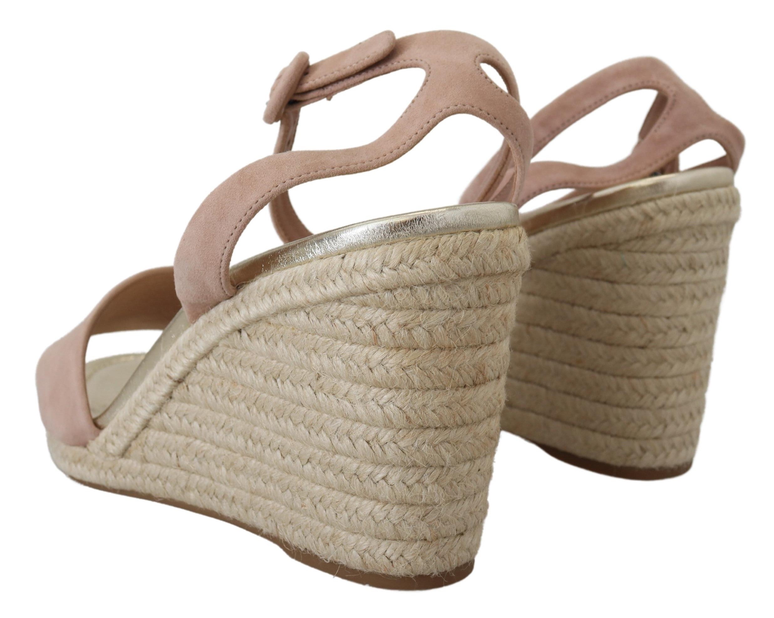 Prada Roze Suède Leren Enkelbandsandalen