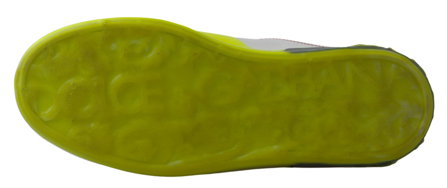 Chaussures Baskets Portofino en Cuir Blanc Jaune