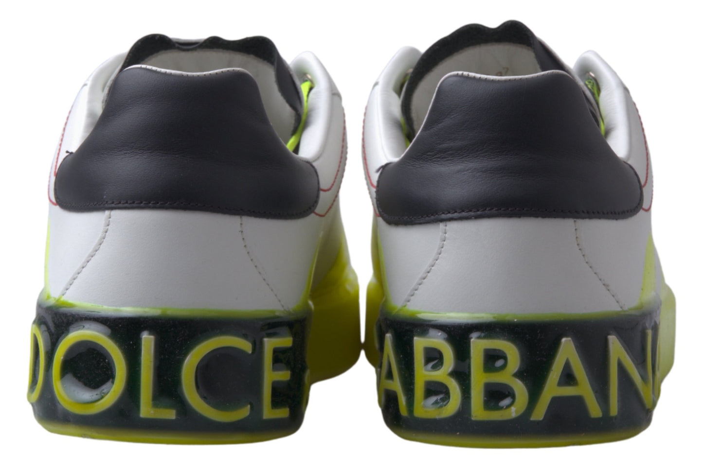 Chaussures Baskets Portofino en Cuir Blanc Jaune