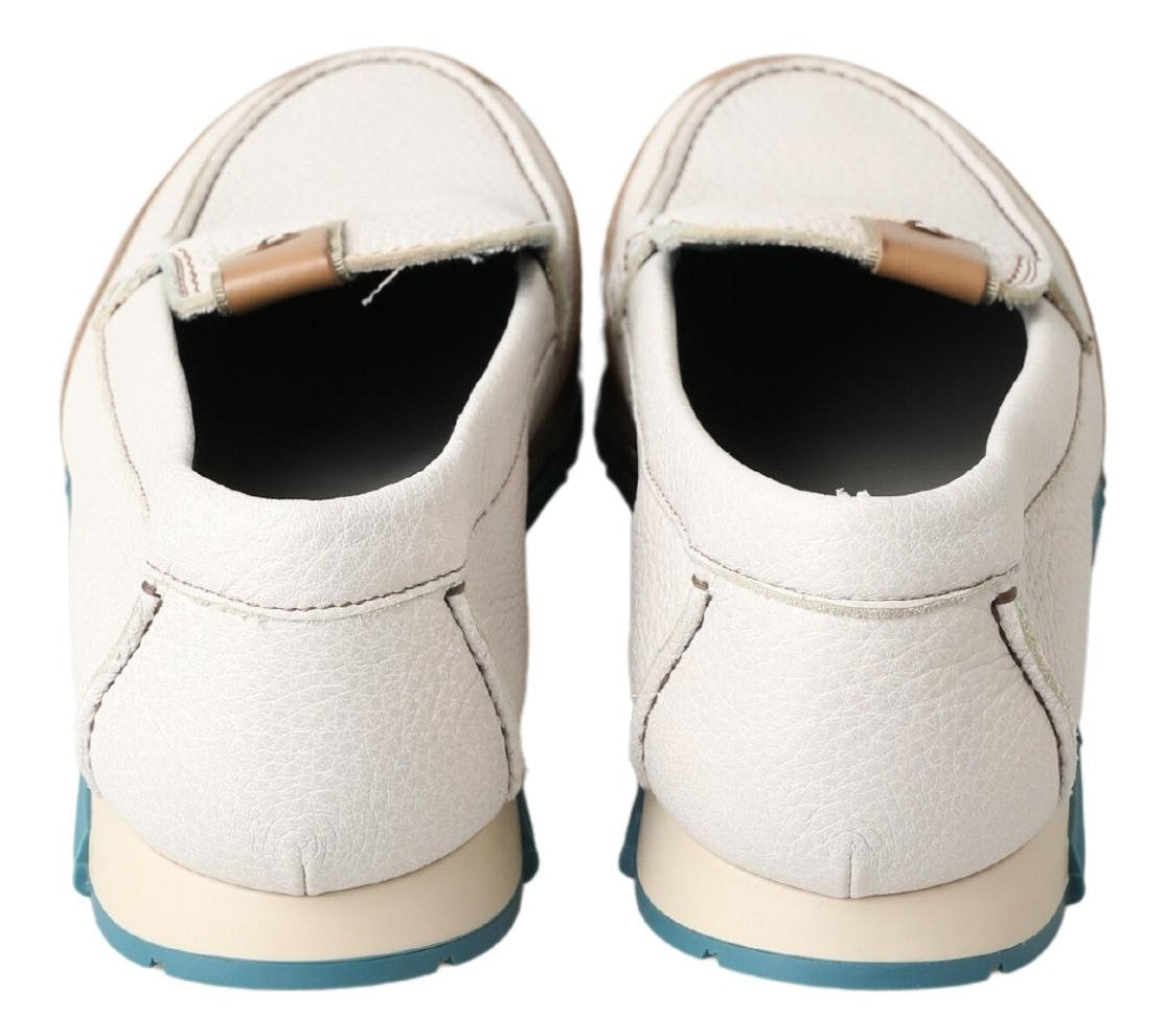 Dolce & Gabbana Witte Leren Loafers Mocassins Schoenen