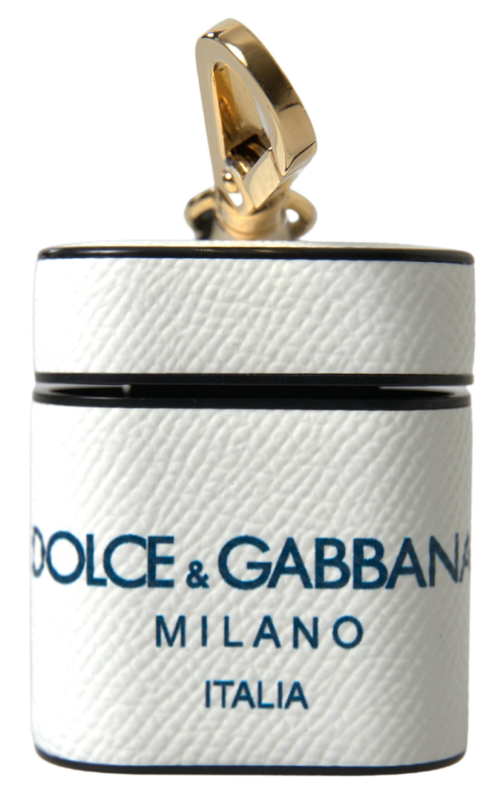 Dolce & Gabbana Wit Blauw Kalfsleer Met Logoprint Bandje Airpods Hoesje