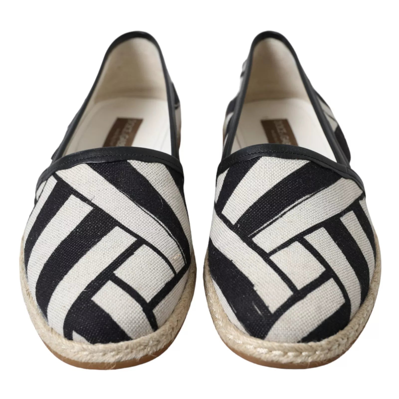 Dolce & Gabbana Zwart-wit gestreepte instap espadrilleschoenen