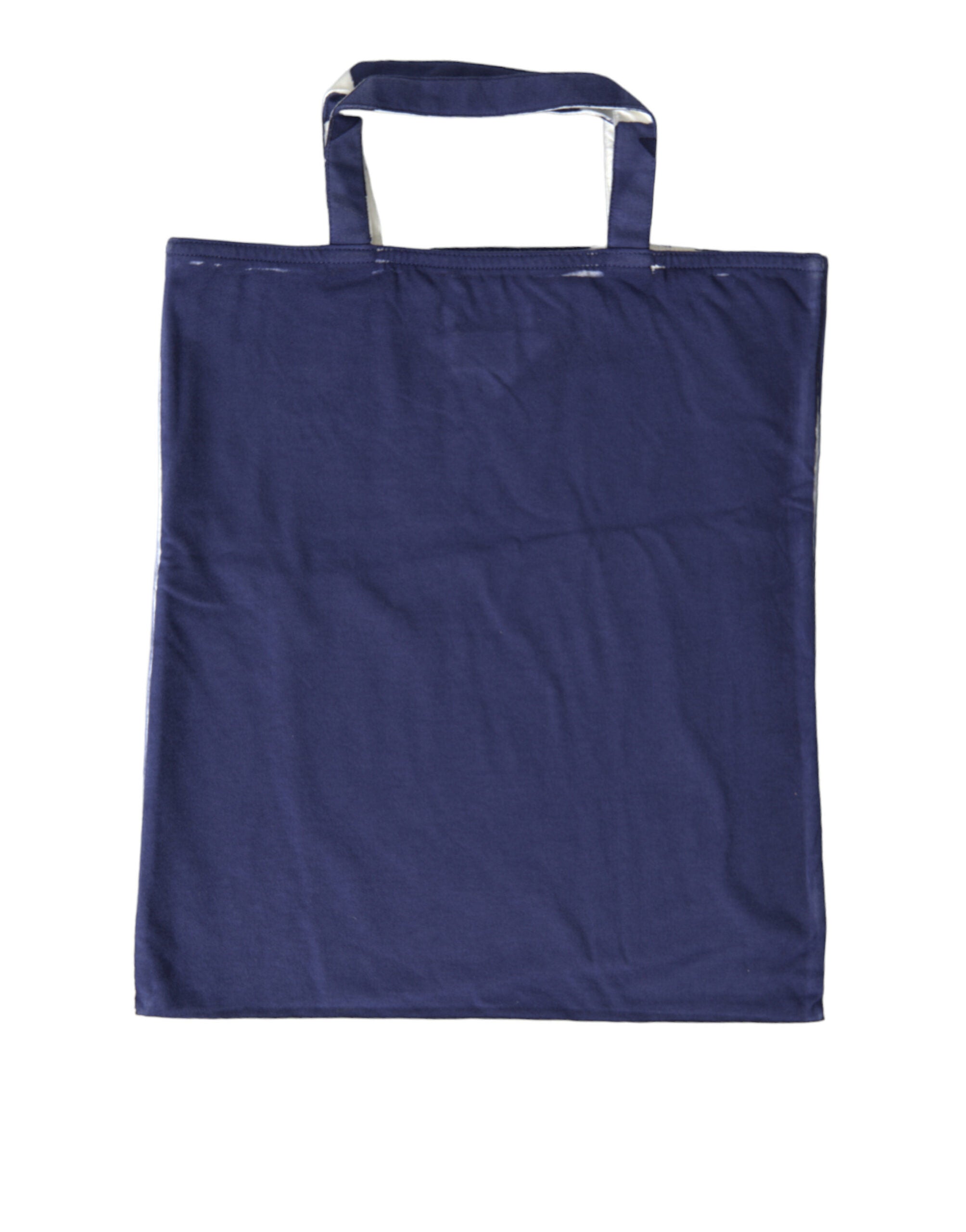 Prada Blue Jersey Fabric Logo Shoulder Shopping Tote