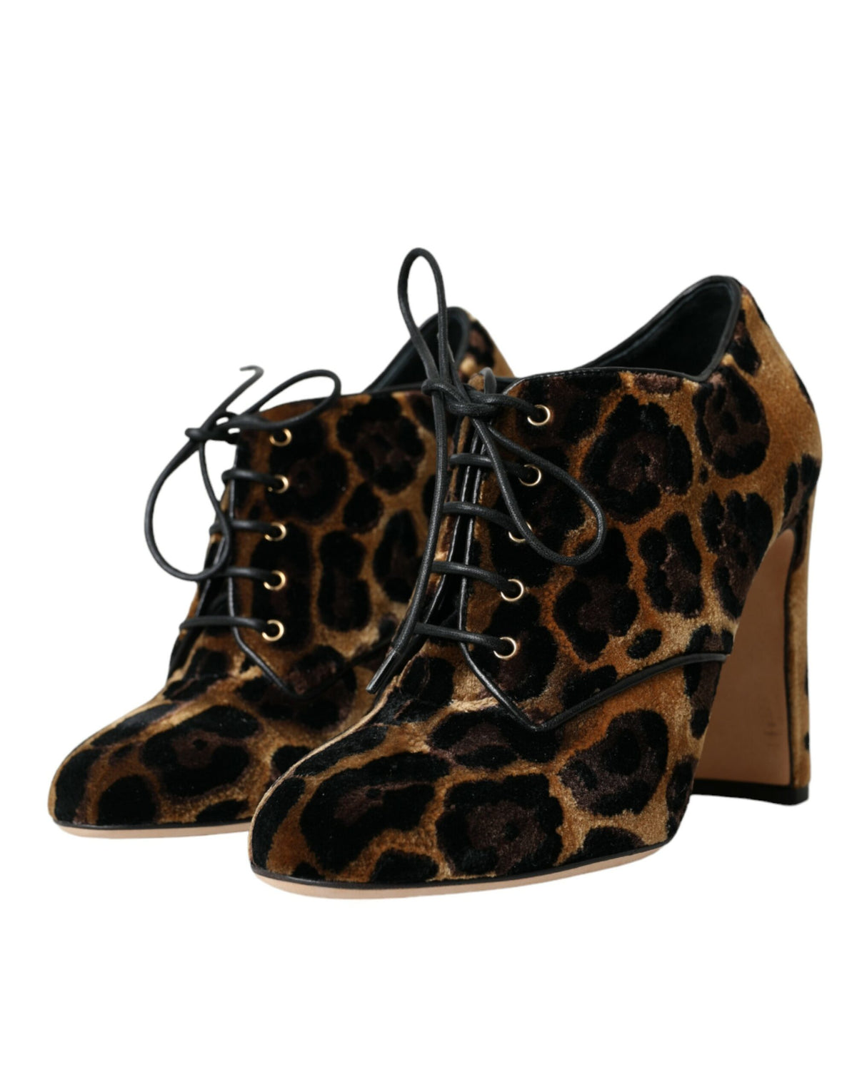 Dolce & Gabbana Bruine Luipaard Haar Veterschoenen Laarsjes