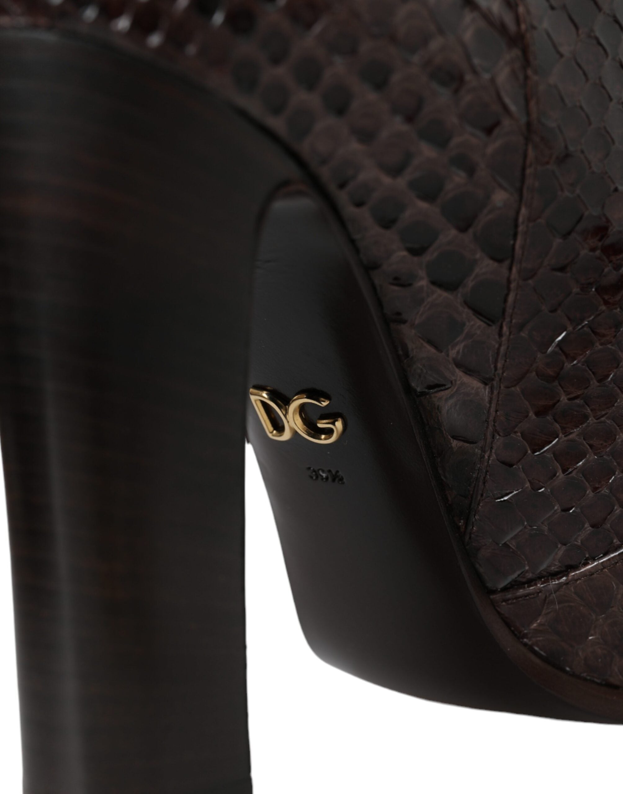 Dolce & Gabbana Brown Exotic Leather High Heel Boots