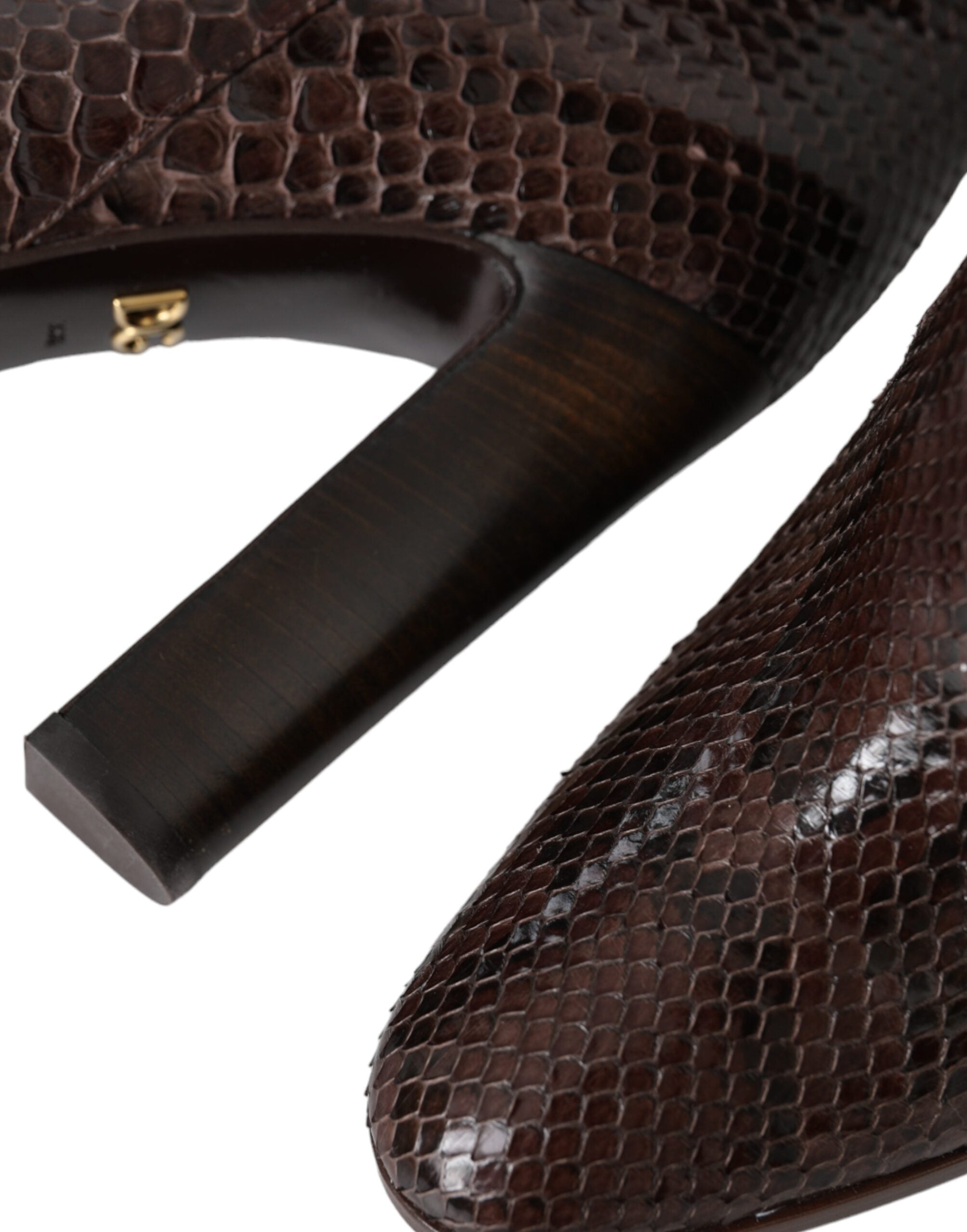 Dolce & Gabbana Brown Exotic Leather High Heel Boots