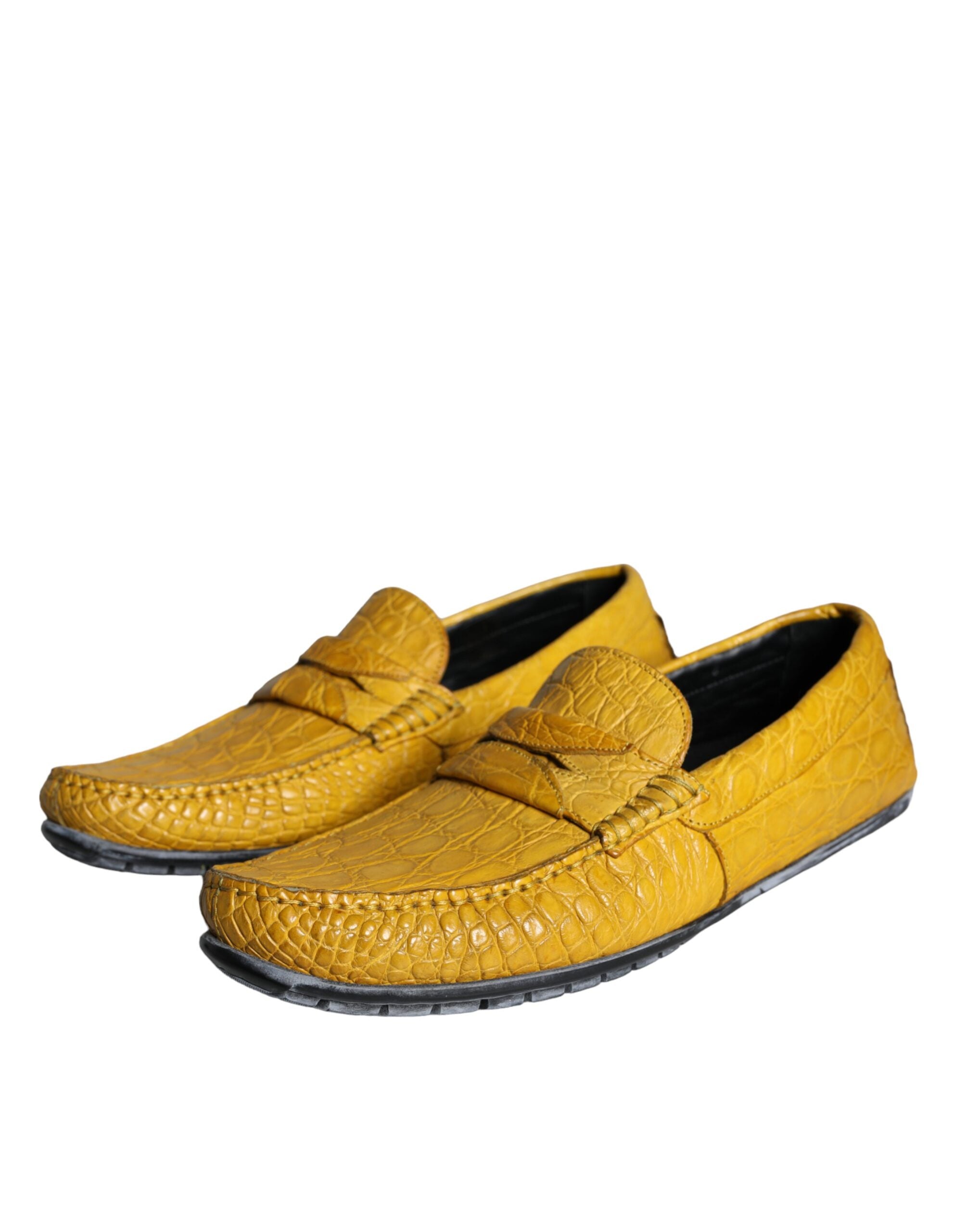 Dolce & Gabbana Gele Leren Instapmocassins Schoenen