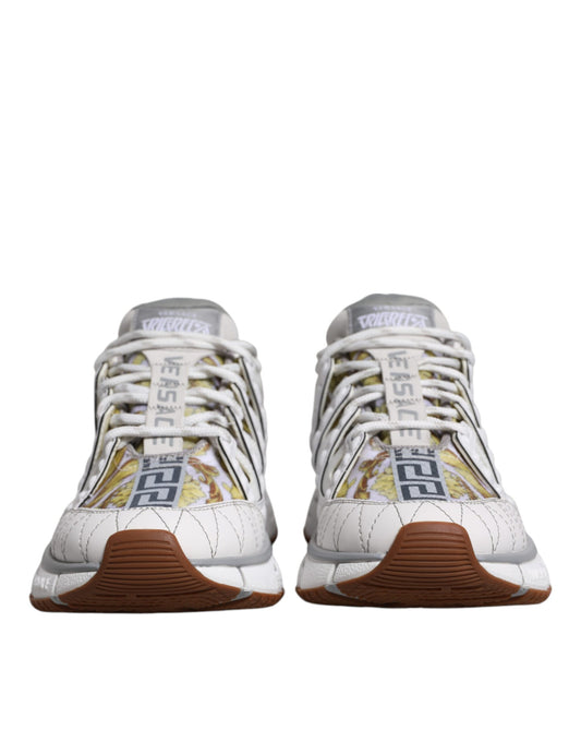 Versace Witte Trigreca Barocco Print Lage Sneakers