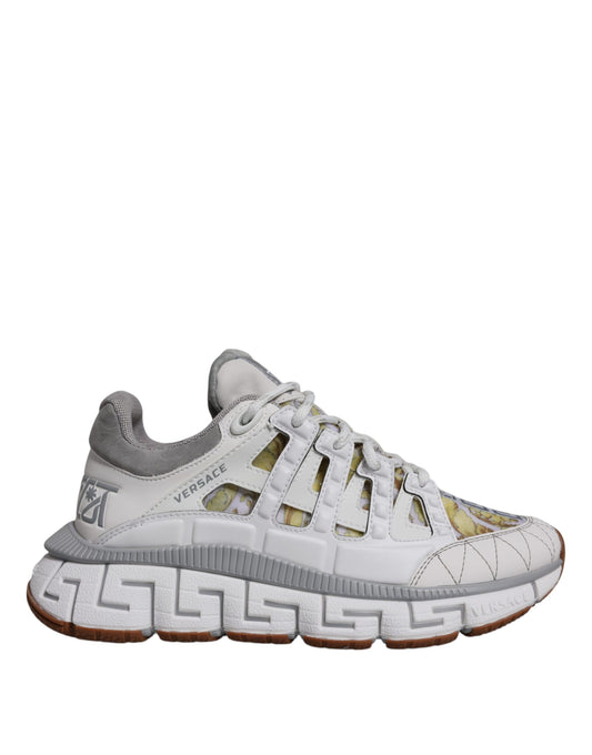 Versace Witte Trigreca Barocco Print Lage Sneakers