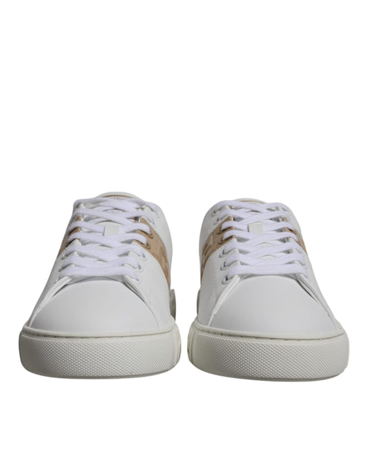 Versace Wit Bruin Greca Print TPU Lage Herensneakers