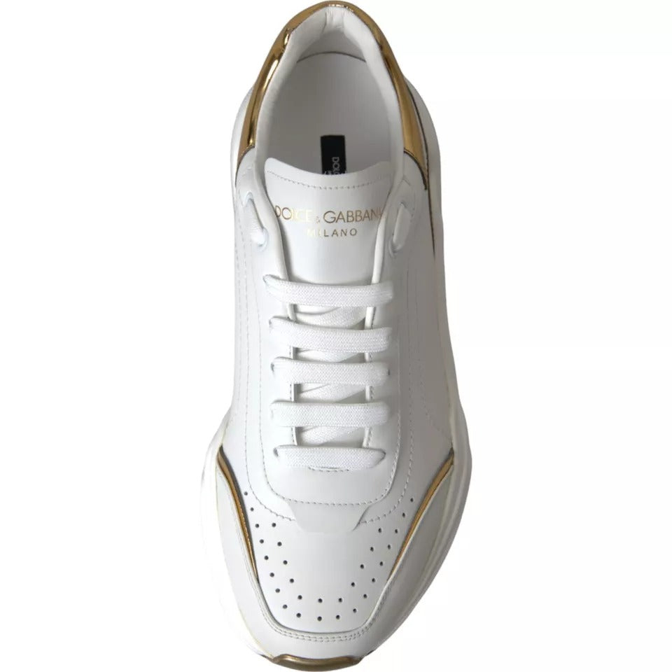 Dolce & Gabbana Witgoud DAYMASTER Leren Sneakers Herenschoenen