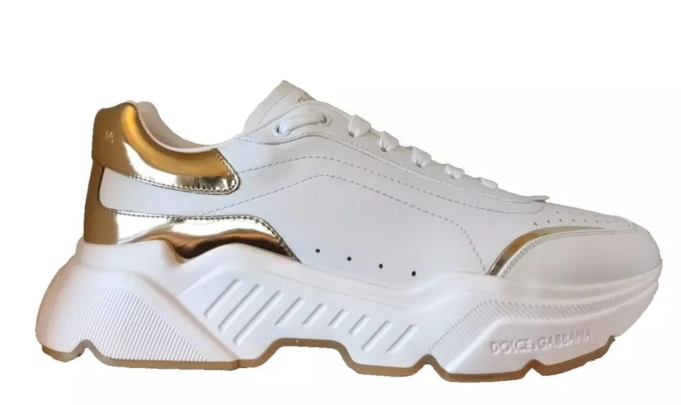 Dolce & Gabbana Witgoud DAYMASTER Leren Sneakers Herenschoenen
