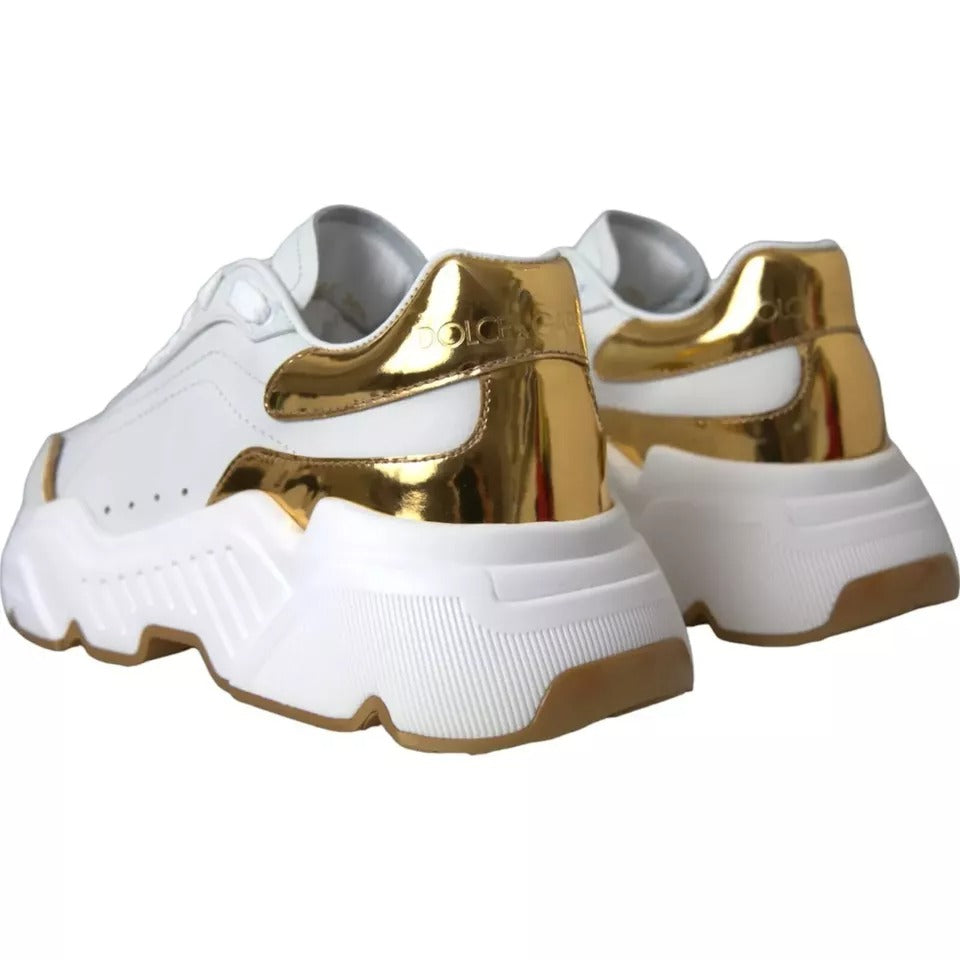 Dolce & Gabbana Witgoud DAYMASTER Leren Sneakers Herenschoenen