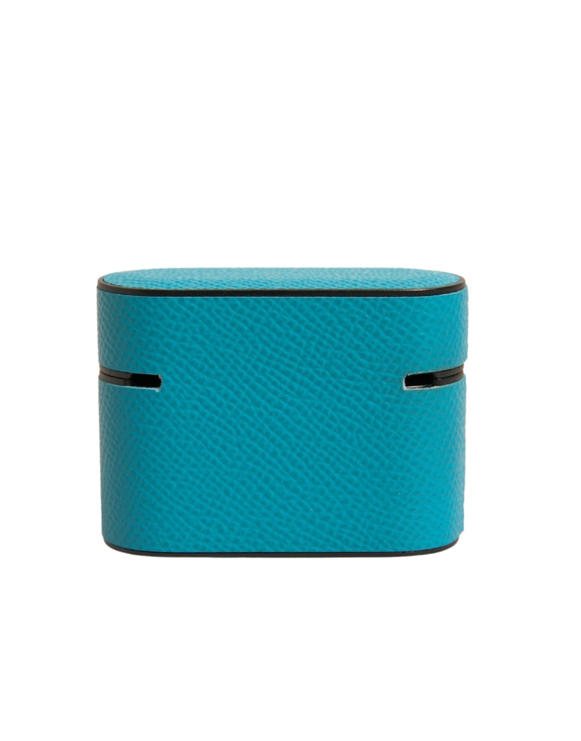 Dolce & Gabbana Groen Leren Metalen Logo Plaquette Houder Airpods Hoesje