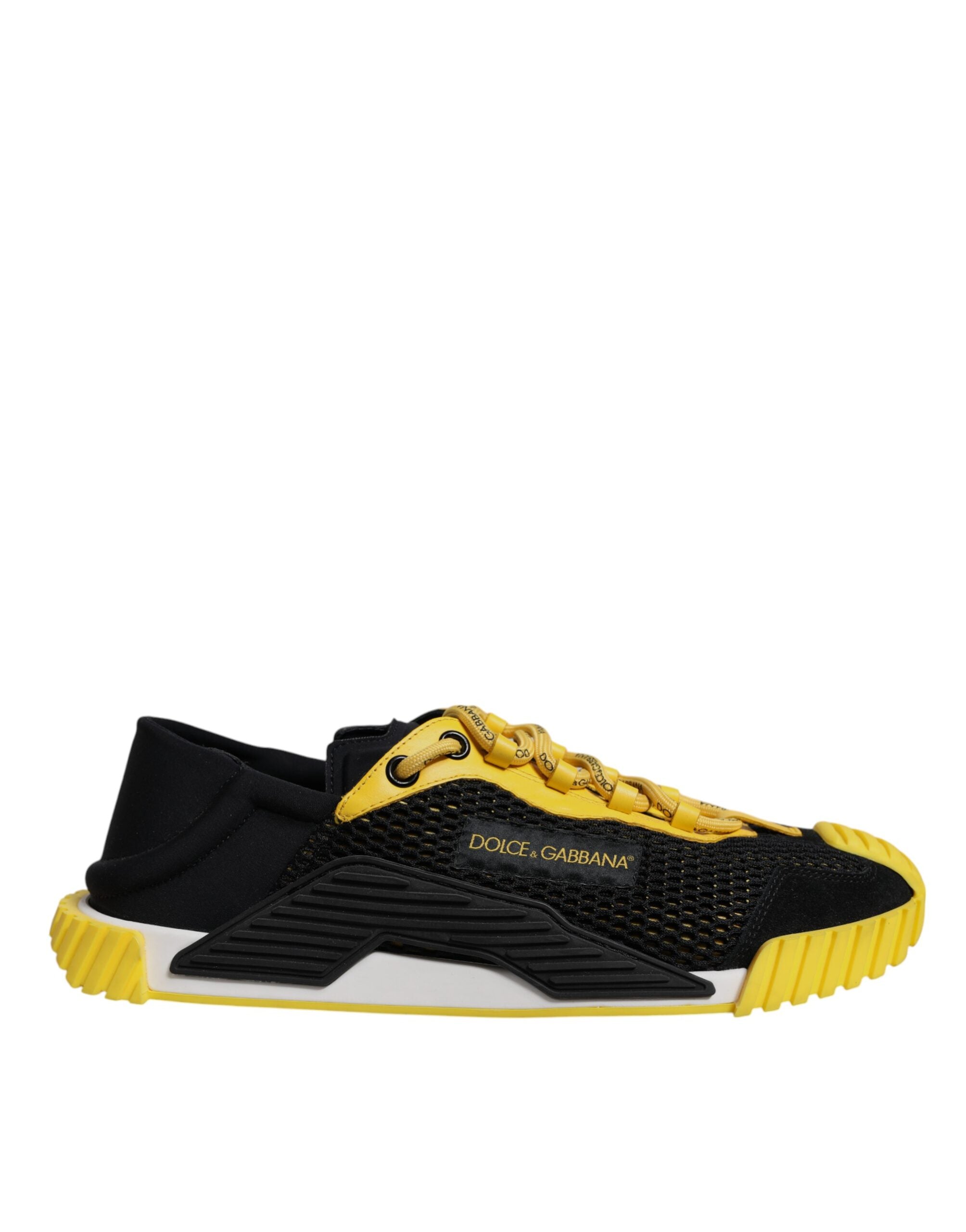 Dolce & Gabbana Zwarte Gele Lage NS1 Sneakers Schoenen