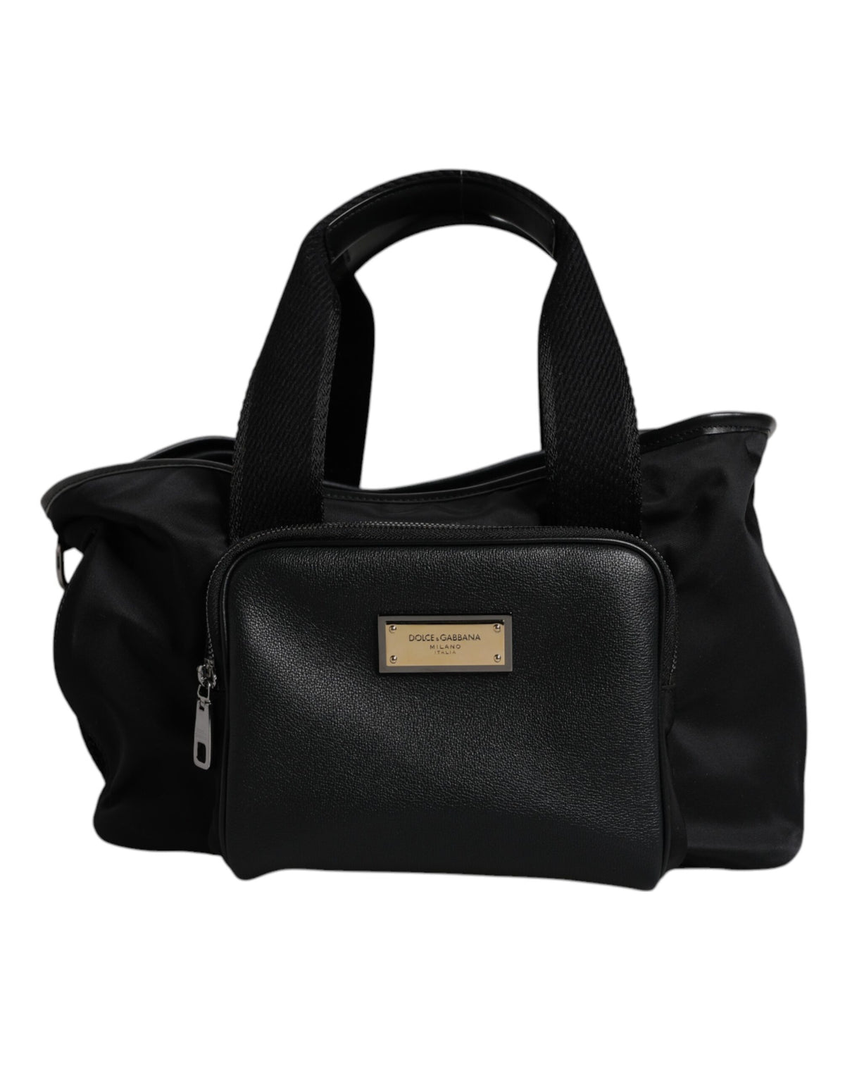 Dolce & Gabbana Zwarte Schouderband Dieren Draagtas met Logoplaatje