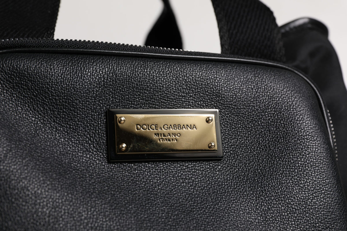 Dolce & Gabbana Zwarte Schouderband Dieren Draagtas met Logoplaatje