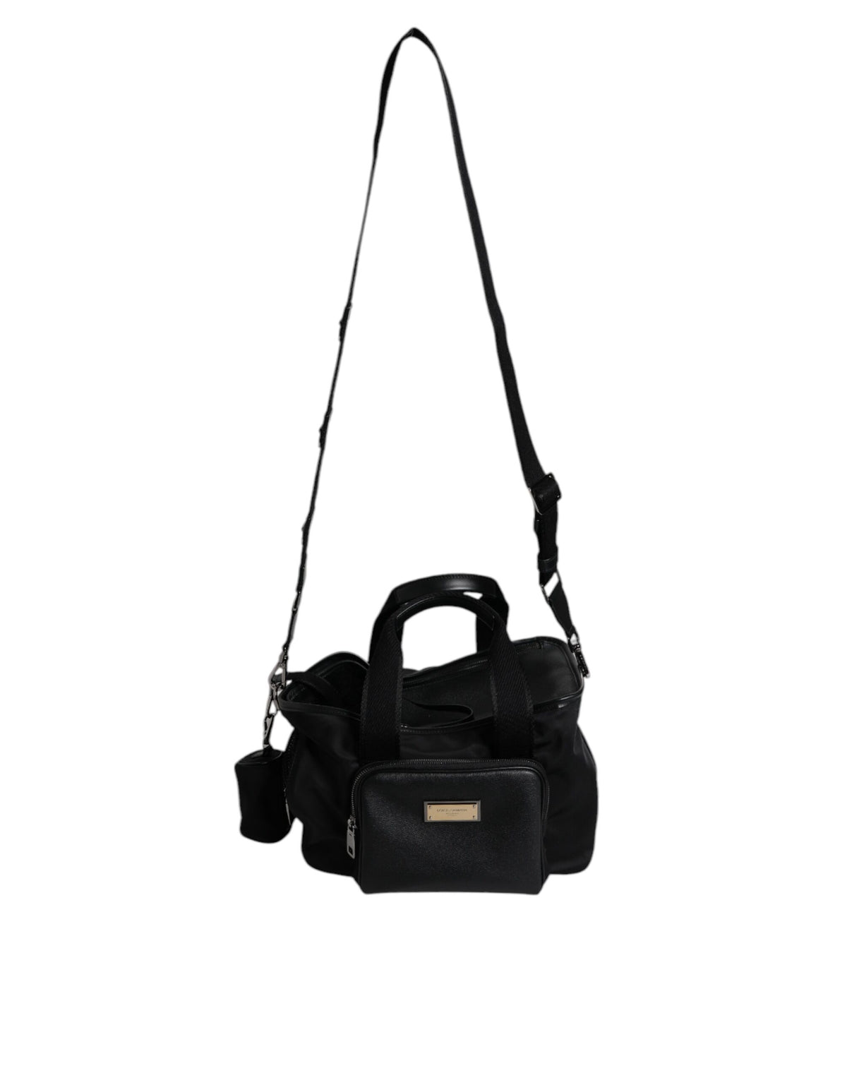 Dolce & Gabbana Zwarte Schouderband Dieren Draagtas met Logoplaatje