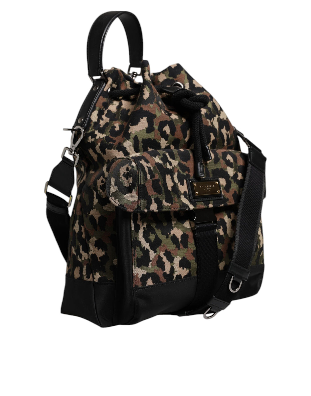Dolce & Gabbana Meerkleurige Katoenen Schoudertas met Luipaardprint