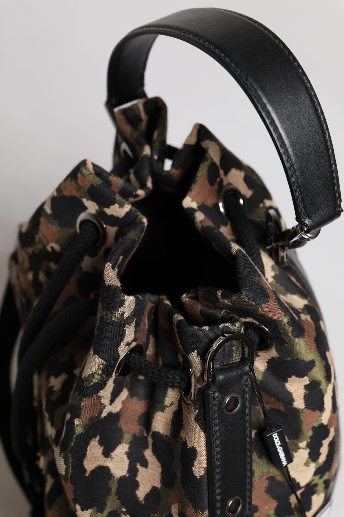 Dolce & Gabbana Meerkleurige Katoenen Schoudertas met Luipaardprint