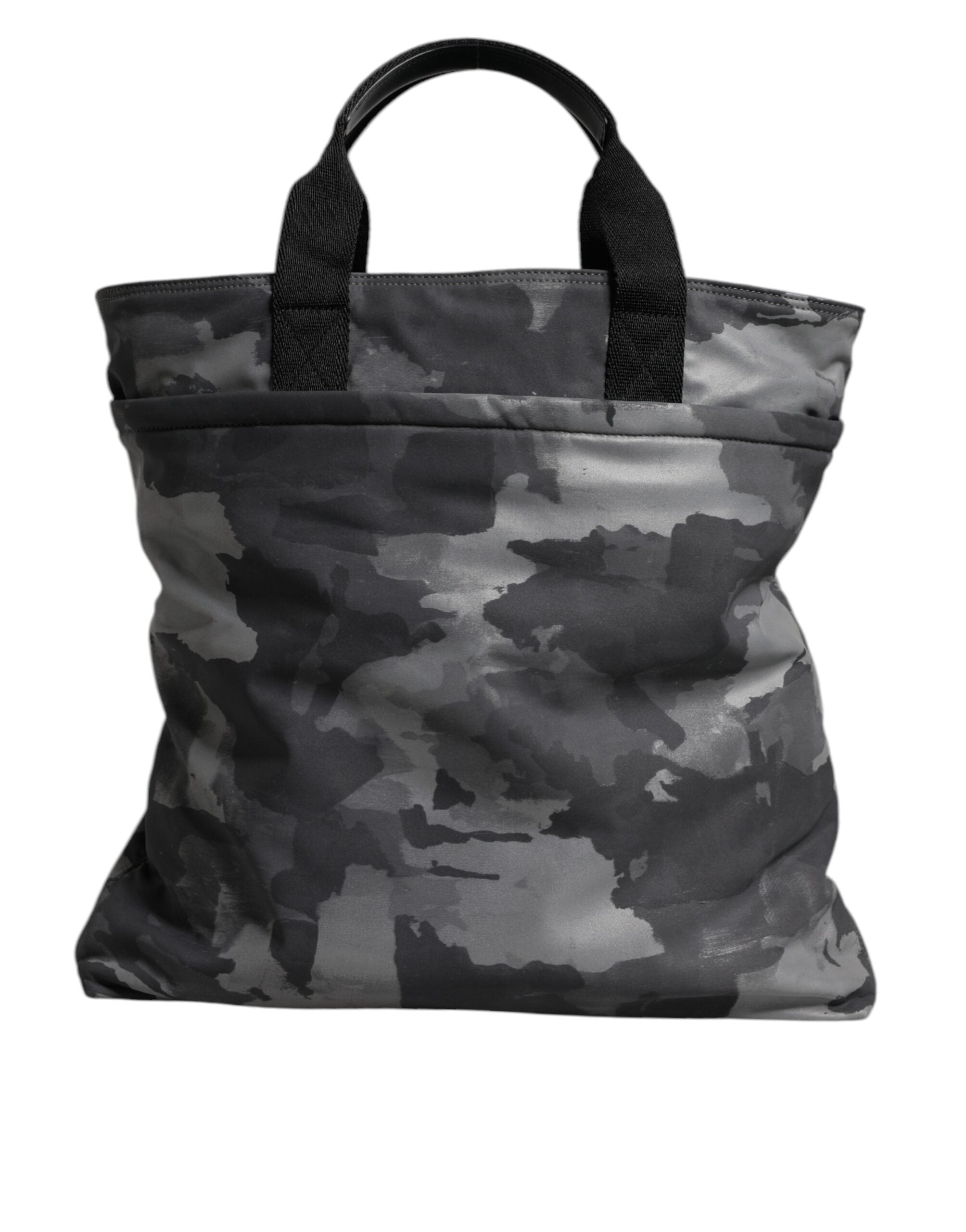 Dolce & Gabbana Zwarte Camouflage Schouderriem Logo Plaque Tas