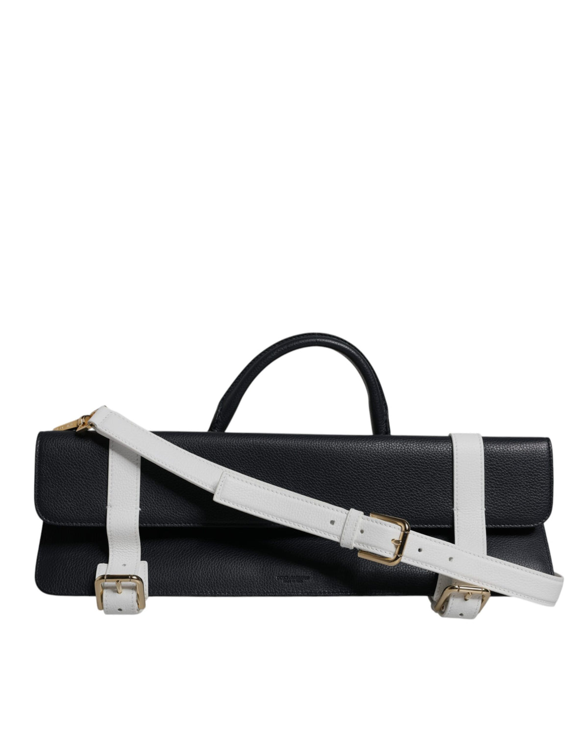 Dolce & Gabbana Blauw Wit Kalfsleren Crossbody Schoudertas